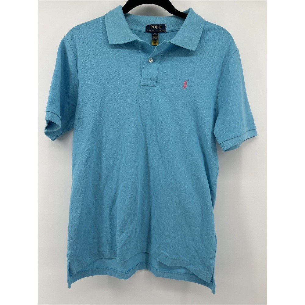 NWT Polo Ralph Lauren Child's Size large 14/16 Light Blue Short Sleeve Shirt